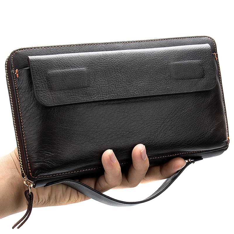 Business Handbag With Large Capacity, Simple And Fashionable Mobile Wallet, Cowhide Long Wallet For Men