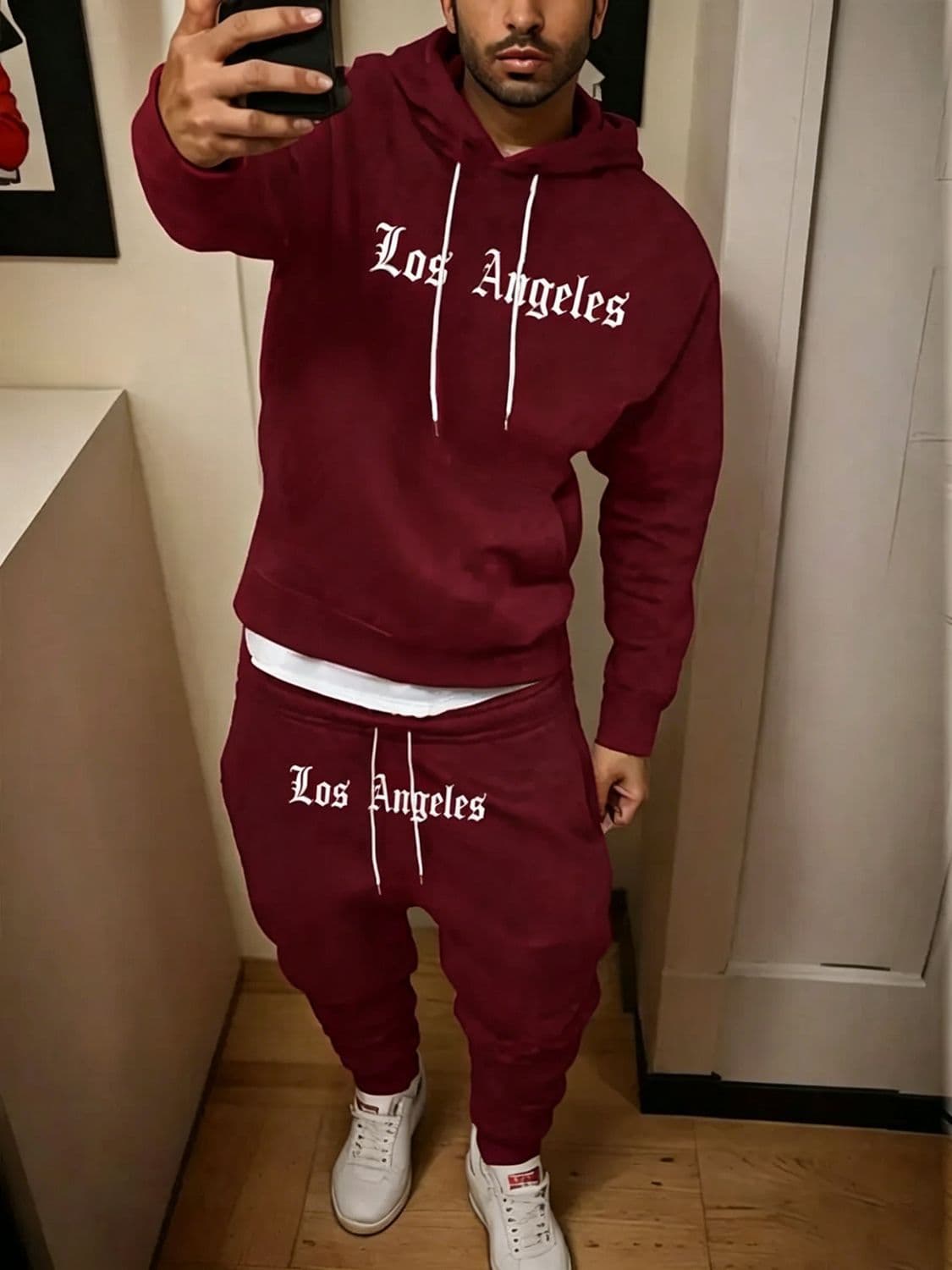 Sweat-shirt à capuche imprimé chaud pour homme, idéal pour l'automne et l'hiver. Style décontracté et tendance, avec inscription.