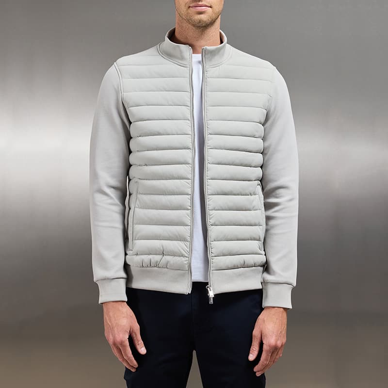 Men's Clothing Down Jacket Light Stand Collar Stitching Knitted Jacket Autumn And Winter Men's Coat