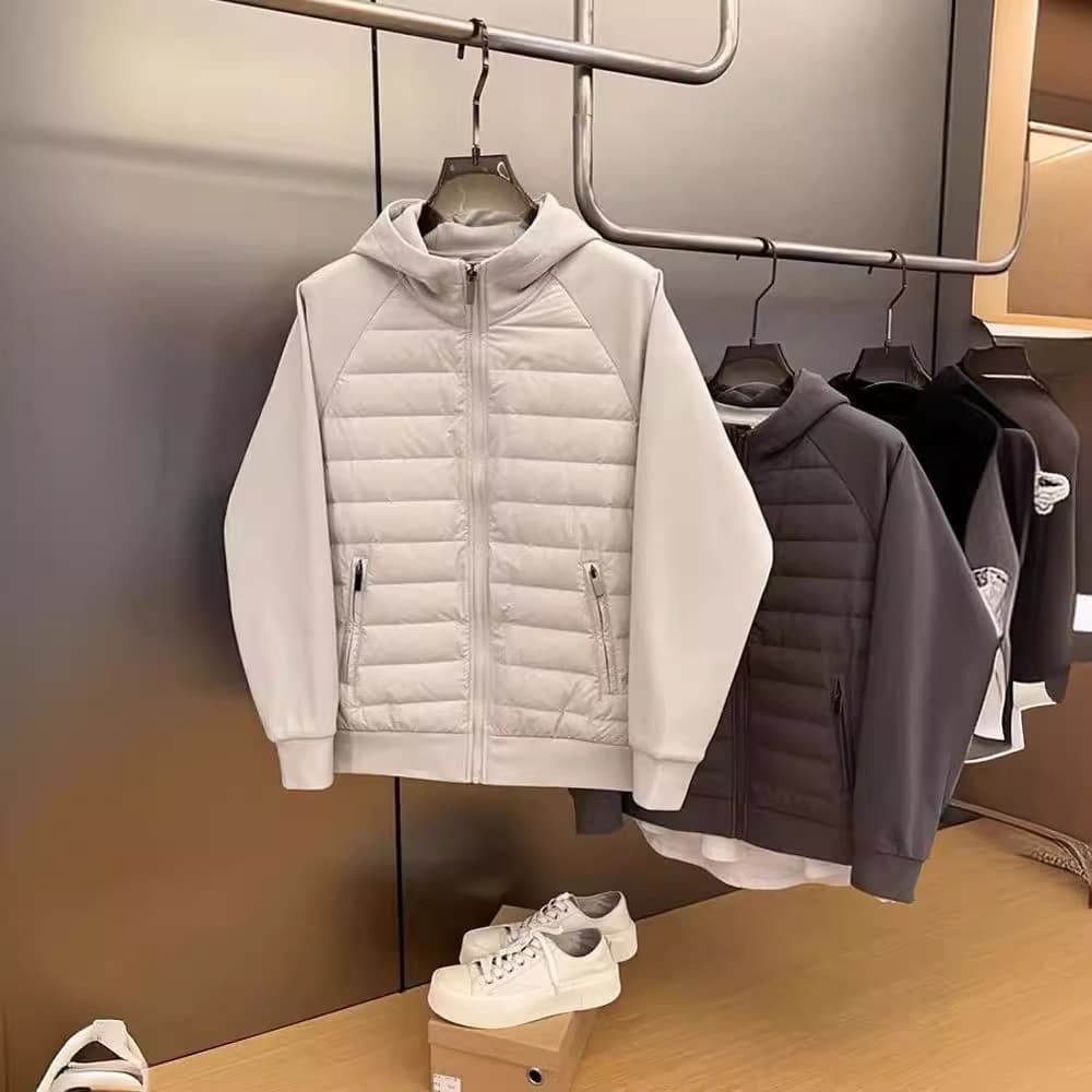 Men's Clothing Winter New Trend Thin Cotton Coat Men Loose Versatile Casual Hooded Solid Color Splicing Couple Jacket Men