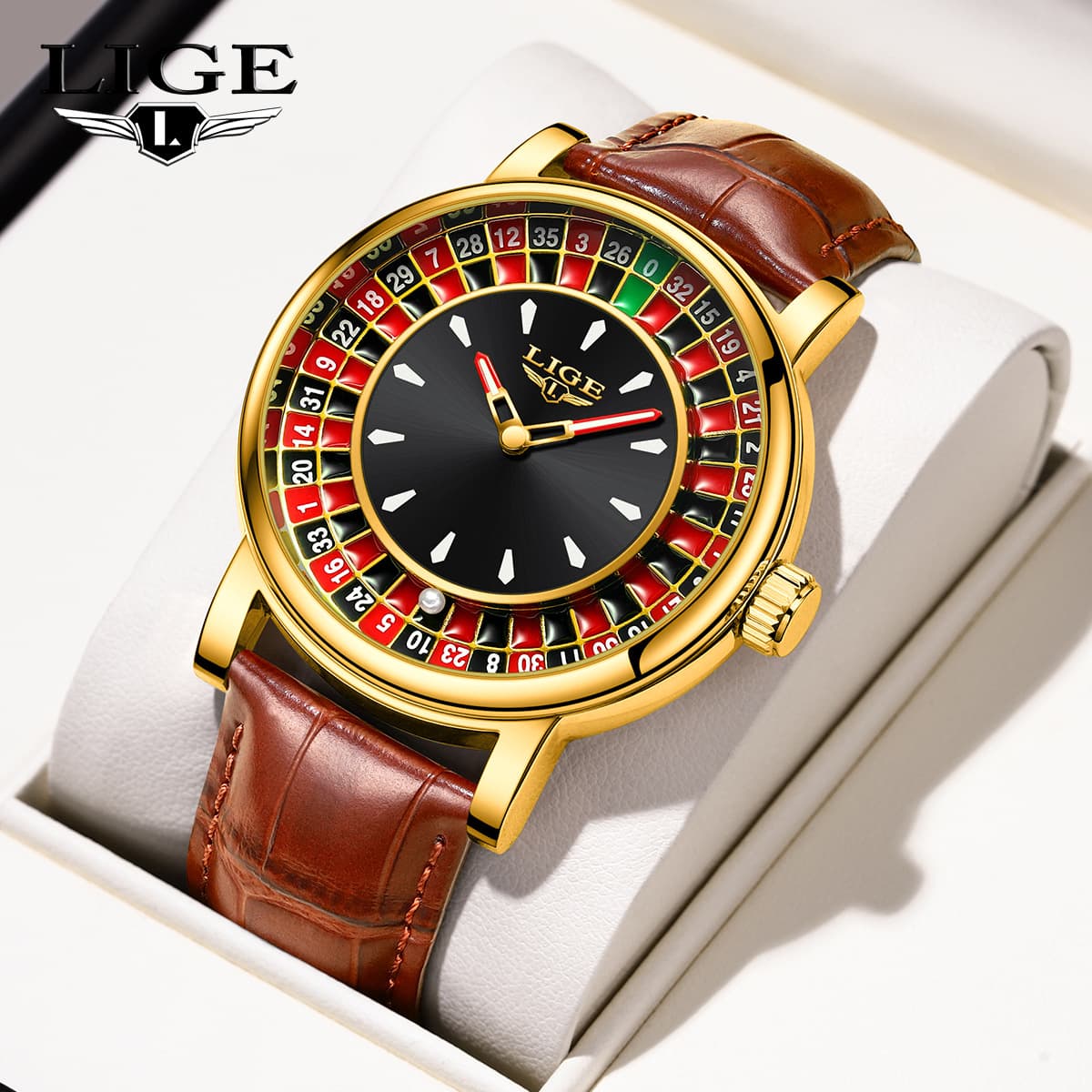 Creative Luxury Watches Men Roulette Game Dial Fashion Mens Watch Waterproof Luminous Steel Quartz Wristwatches Relojs