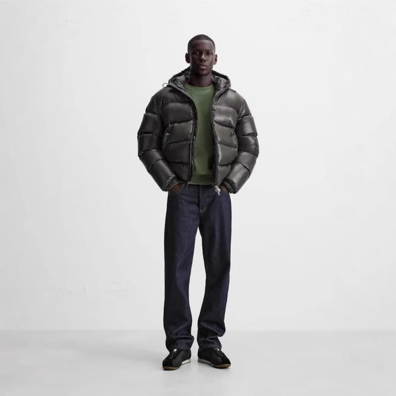 Men's Clothing Men's Puffer Jacket With Hood - Streetwear Bomber Coat, 3D Print Design, Black/Army Green/Russet, Sizes S-3XL​
