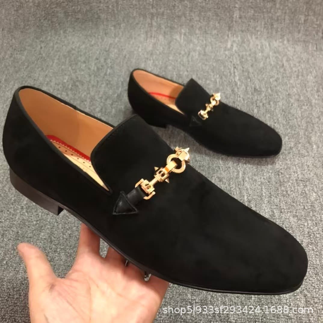 Leather For Business Formal Wear, CL European Red-Soled British Men's Height-Increasing Pointed-Toe Shoes, Casual