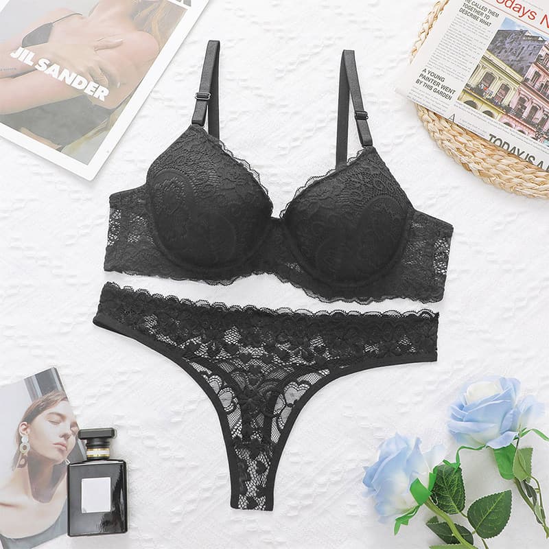 Push-up underwear underwear set Sexy comfortable fashion lace lace ultra-thin bra set