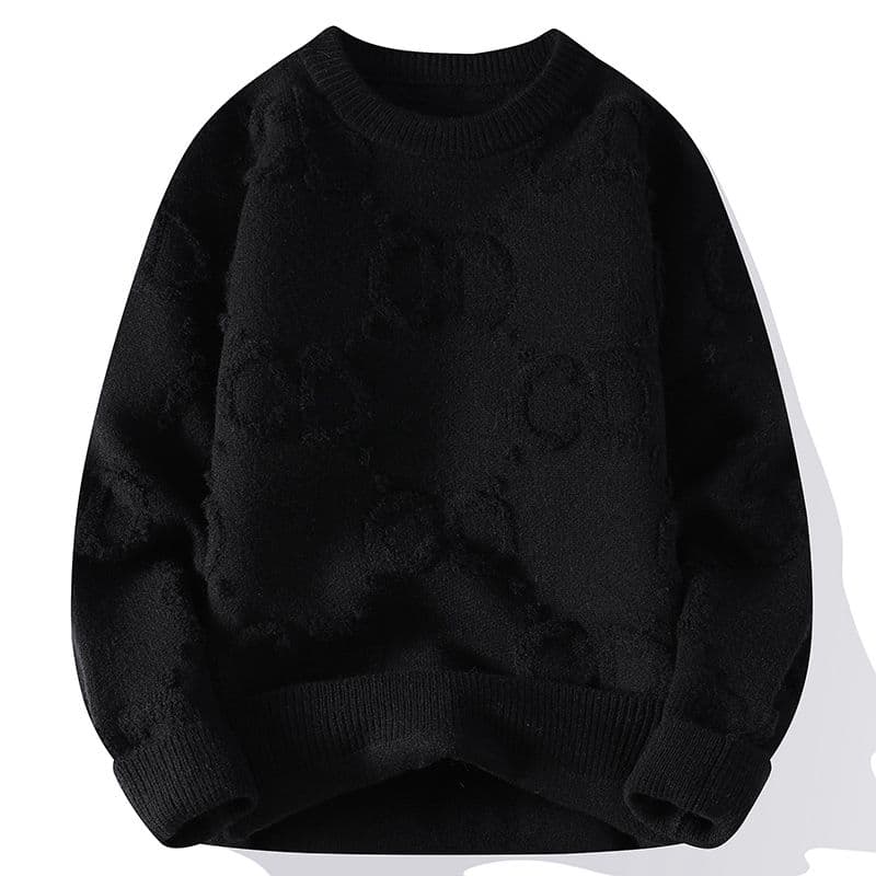 Pull à col rond personnalisé pour homme, idéal pour l'automne et l'hiver. Nouveau modèle à motif torsadé. Coupe ample et tendance.