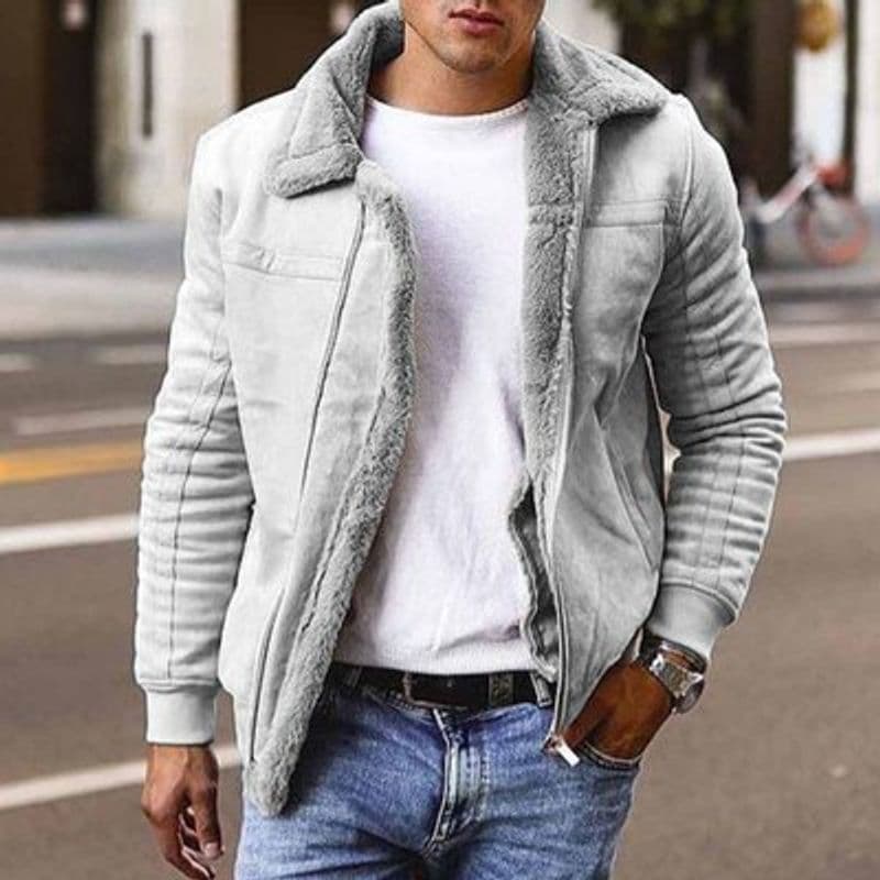Men S Jacket Fur Winter Coat Thickened Warm Zipper