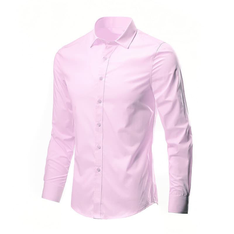 Chemise blanche à manches longues pour homme, sans repassage, coupe formelle, professionnelle, pour le travail, décontractée, blanche