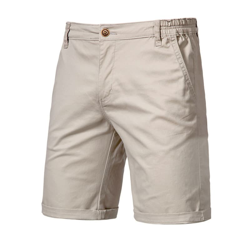 New cotton casual men's straight slim fit five-point shorts solid color men's clothing