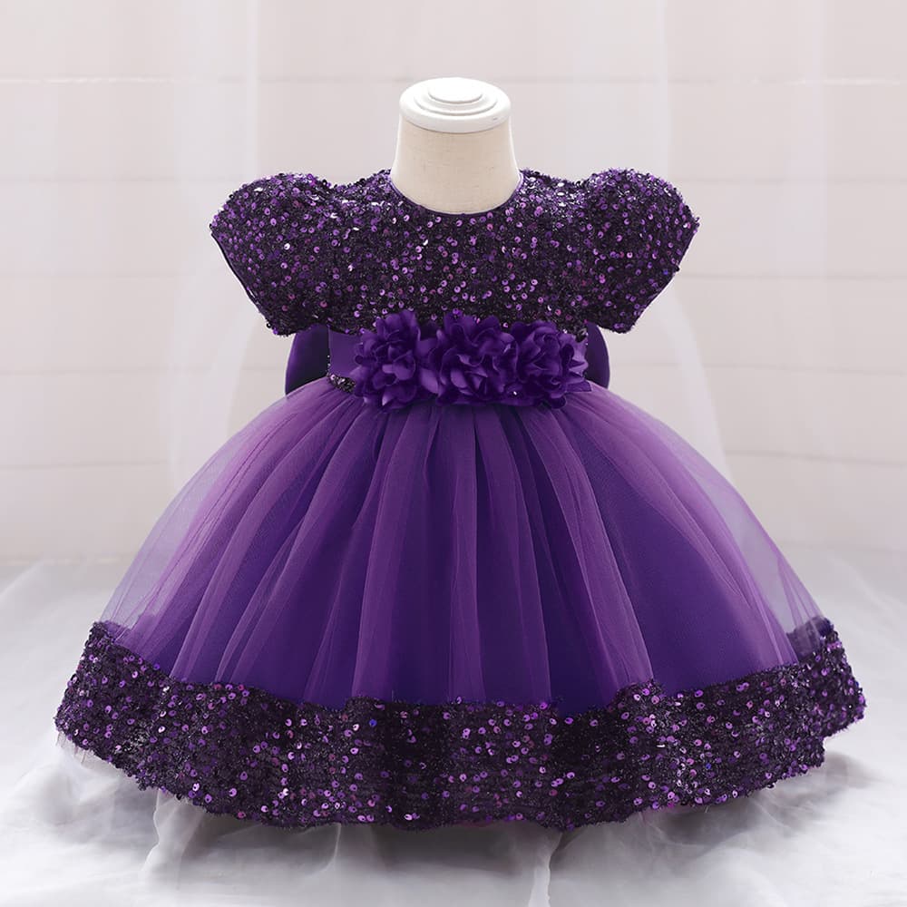 Baby clothes Baby girl dress sequin pompadour dress girl Bobo party catwalk dress birthday party dress