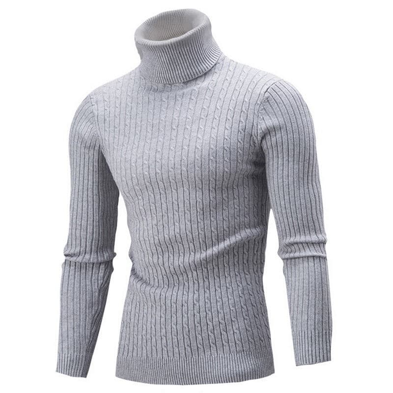 Men's Clothing autumn and winter high collar sweater trendy twisted long sleeve slim men's knitted sweater pullover bottoming shirt