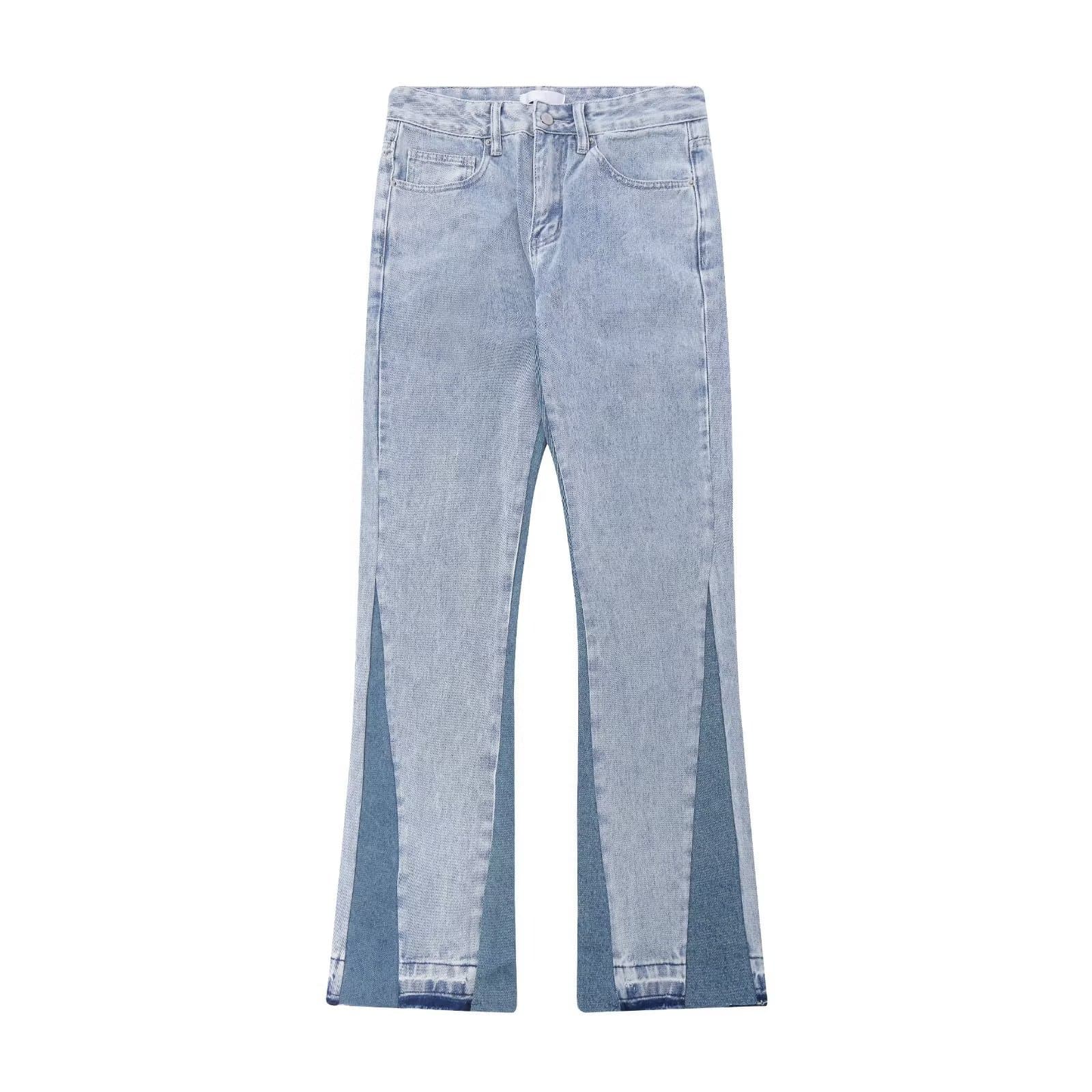 [UrbanStitch] Men's Washed Jeans - Light Wash Straight Fit | High Street Hip Hop Pants