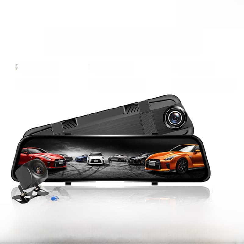 New 4K HD 10-inch 12-inch full screen streaming media rearview mirror driving recorder dual lens voice control WIFI