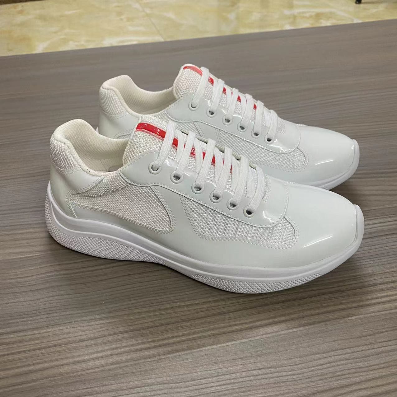 Chaussures de sport décontractées pour homme en cuir véritable noir de marque P, pointure 25, baskets de mode haut de gamme, nouveau modèle, gran