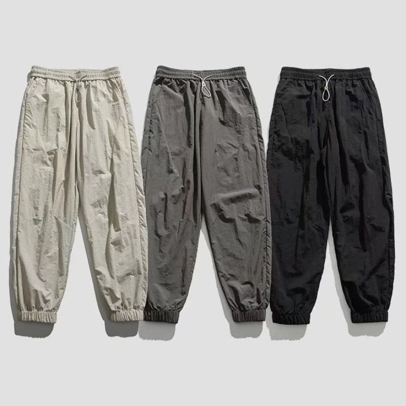 Men's Clothing Summer new pants men thin quick drying ice silk pants men's Hong Kong style sports leggings trousers trendy brand sweatpants