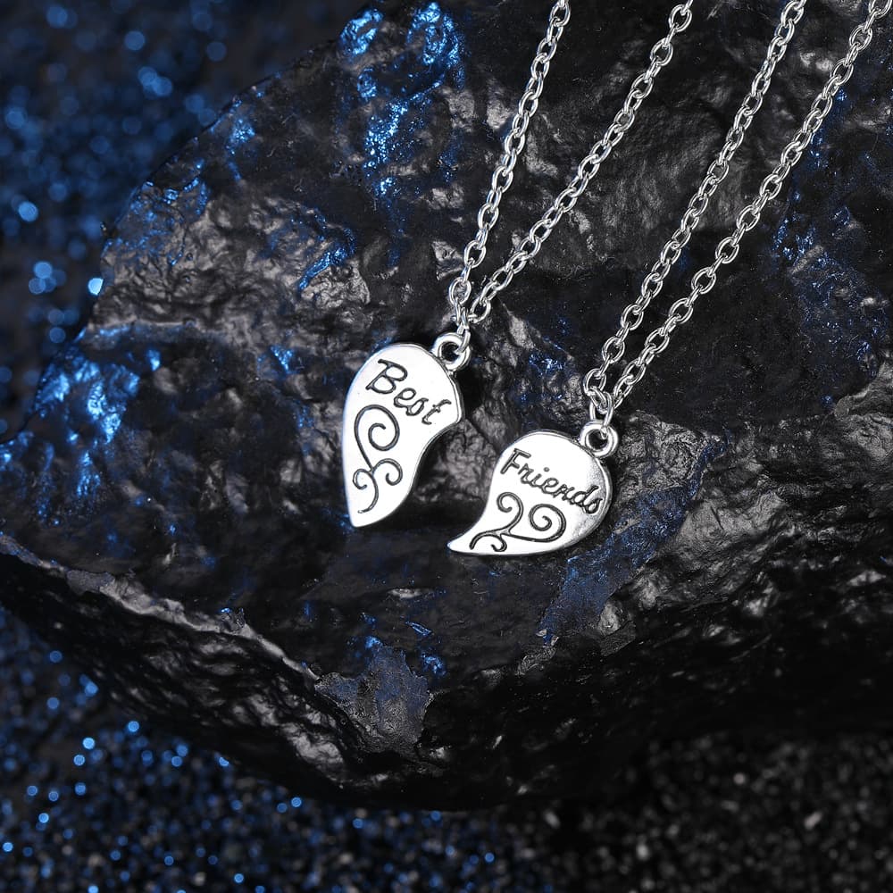 New Fashionable Personalized Best Friends Love Splicing and Necklace Accessories 2-piece Set