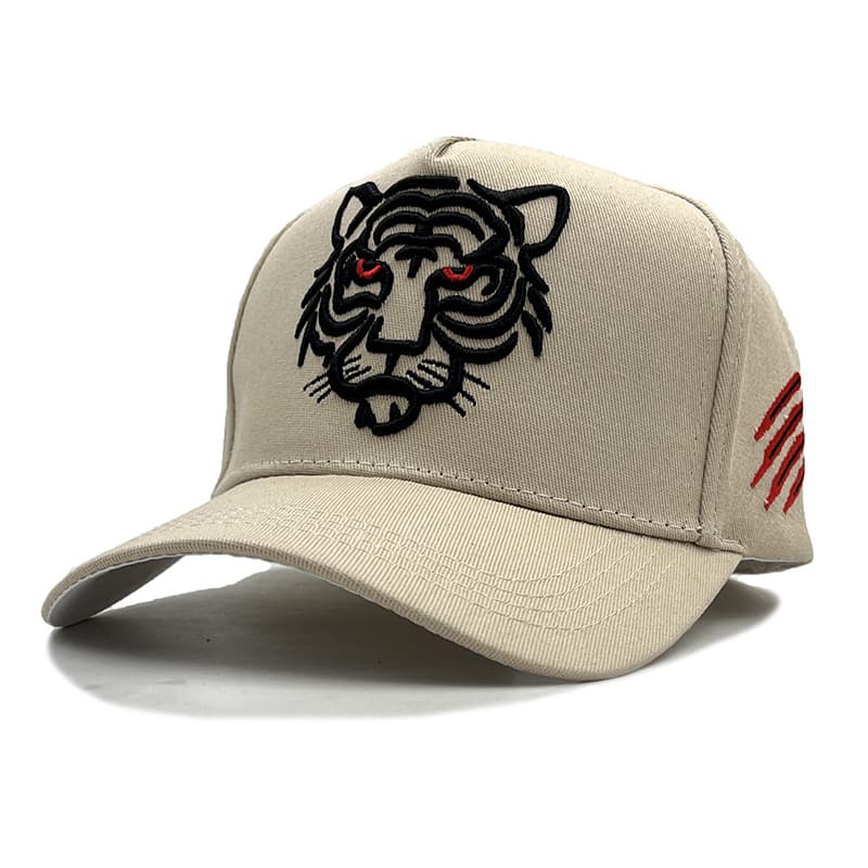 New fishing hat tiger head embroidered hat men's high top baseball cap fashionable large head peaked hat rock climbing hat