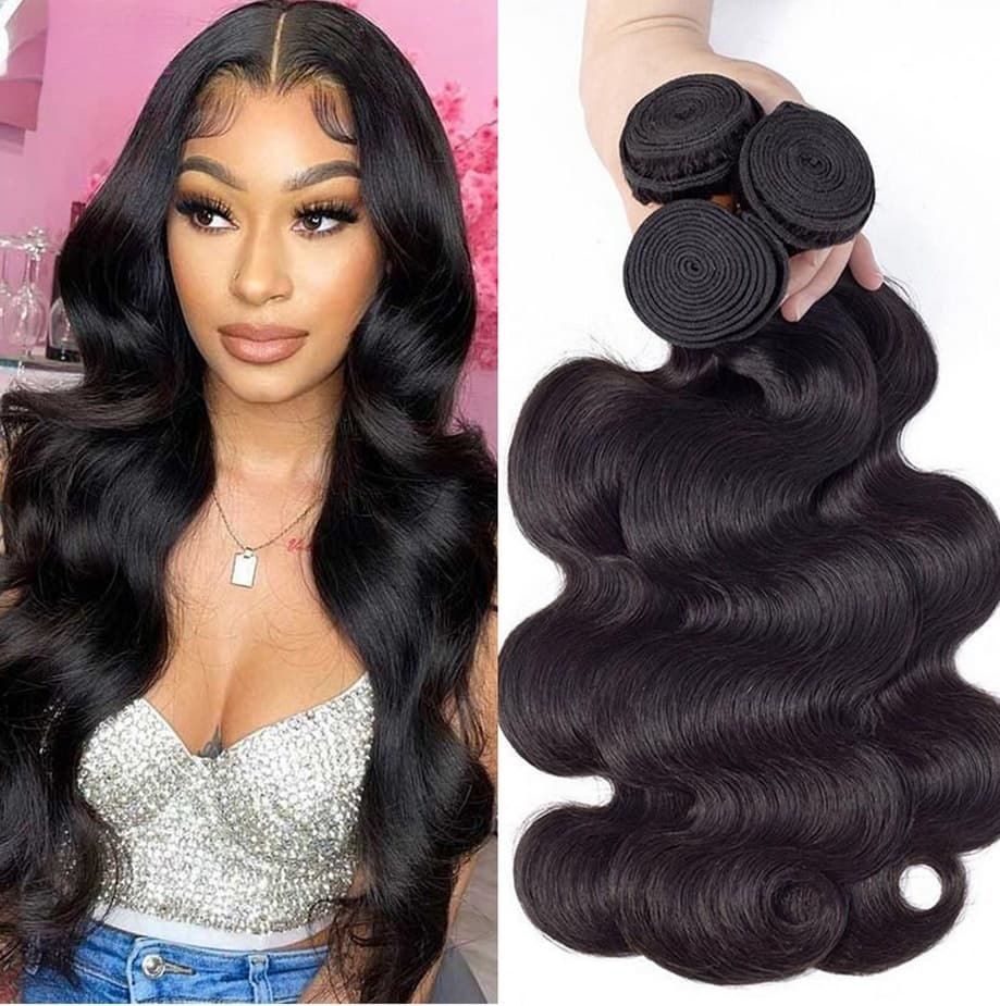 Synthetic Hair Natural Color Body Wave Bundles