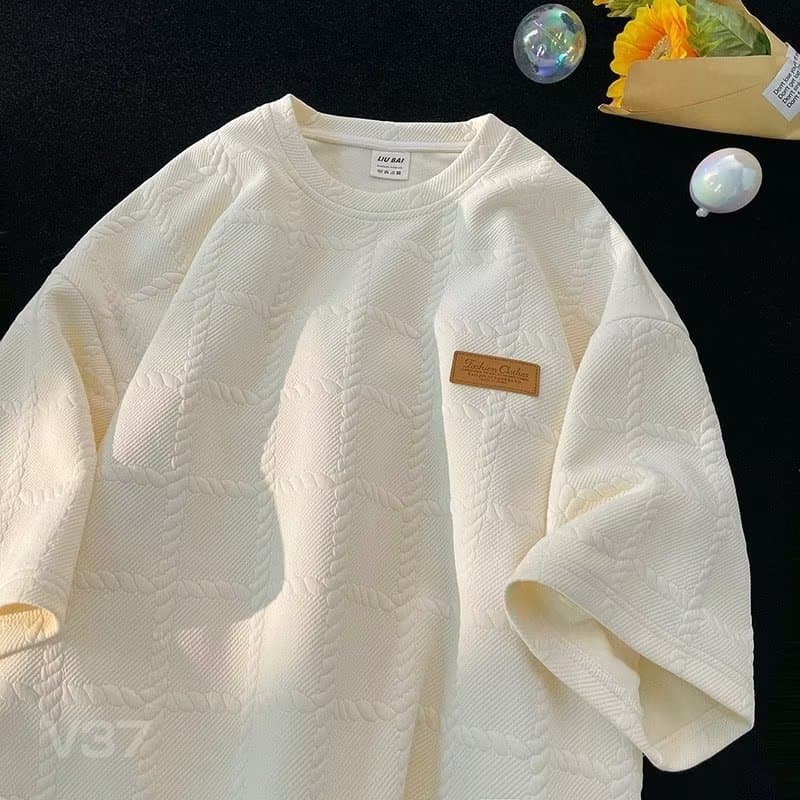 Men's Clothing Short sleeved T shirt men's summer 2024 new design niche tops American trendy brand trendy five point sleeve clothes