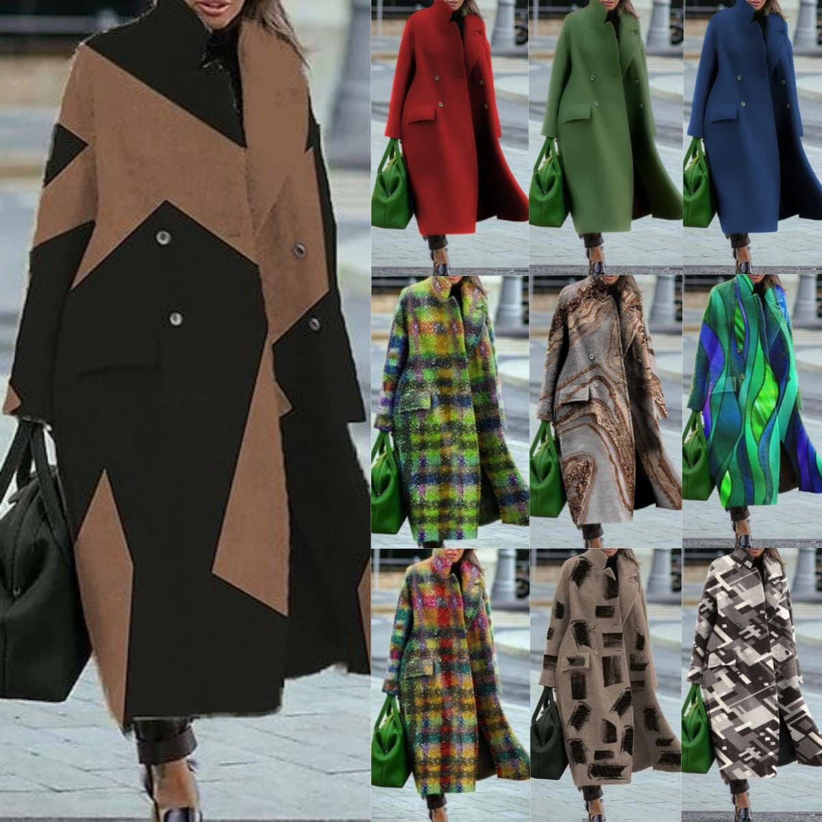 Women's woolen coat warm commuter style coat