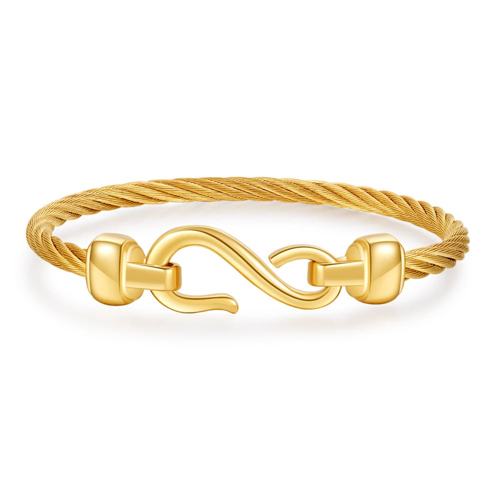 Ins Internet celebrity style titanium steel fishhook bracelet simple personality braided wire rope bracelet