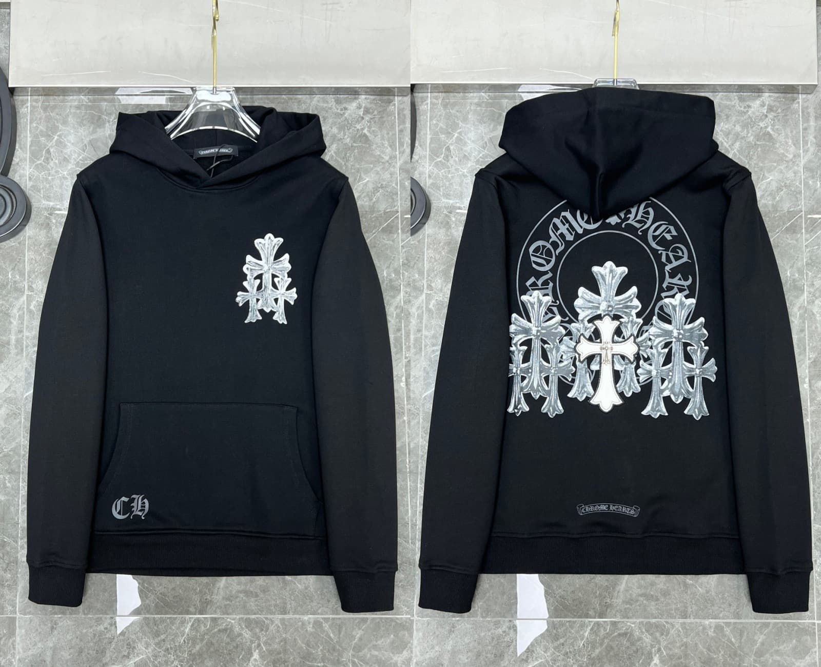 Sweat à capuche Chrome Hearts Cross, version correcte 25ss, polyvalent et tendance, vente en gros