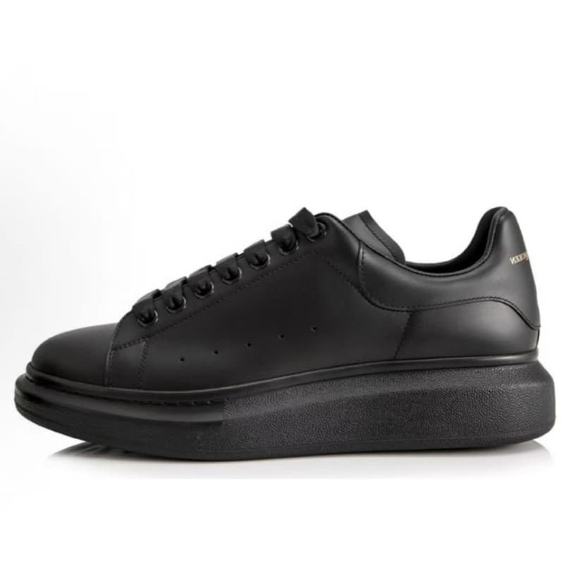 Baskets décontractées à semelle épaisse en cuir de vachette pleine fleur, chaussures à plateforme style McQueen, rehaussantes, tendance original