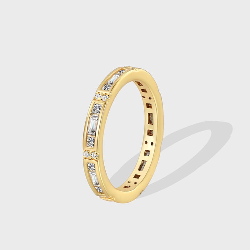 Ring Index Finger Middle Finger Ring Female Copper Plated Real Gold Inlaid Zircon Fashion Personality Jewelry Accessories