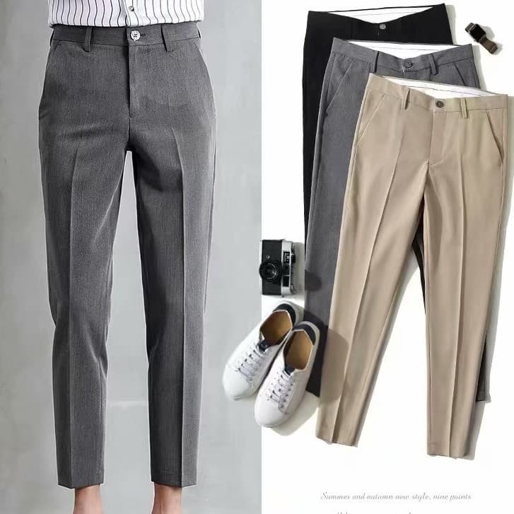 PH Cross Border Men's Summer Slim Fit Small Feet Casual Business Nine Point Suit Pants