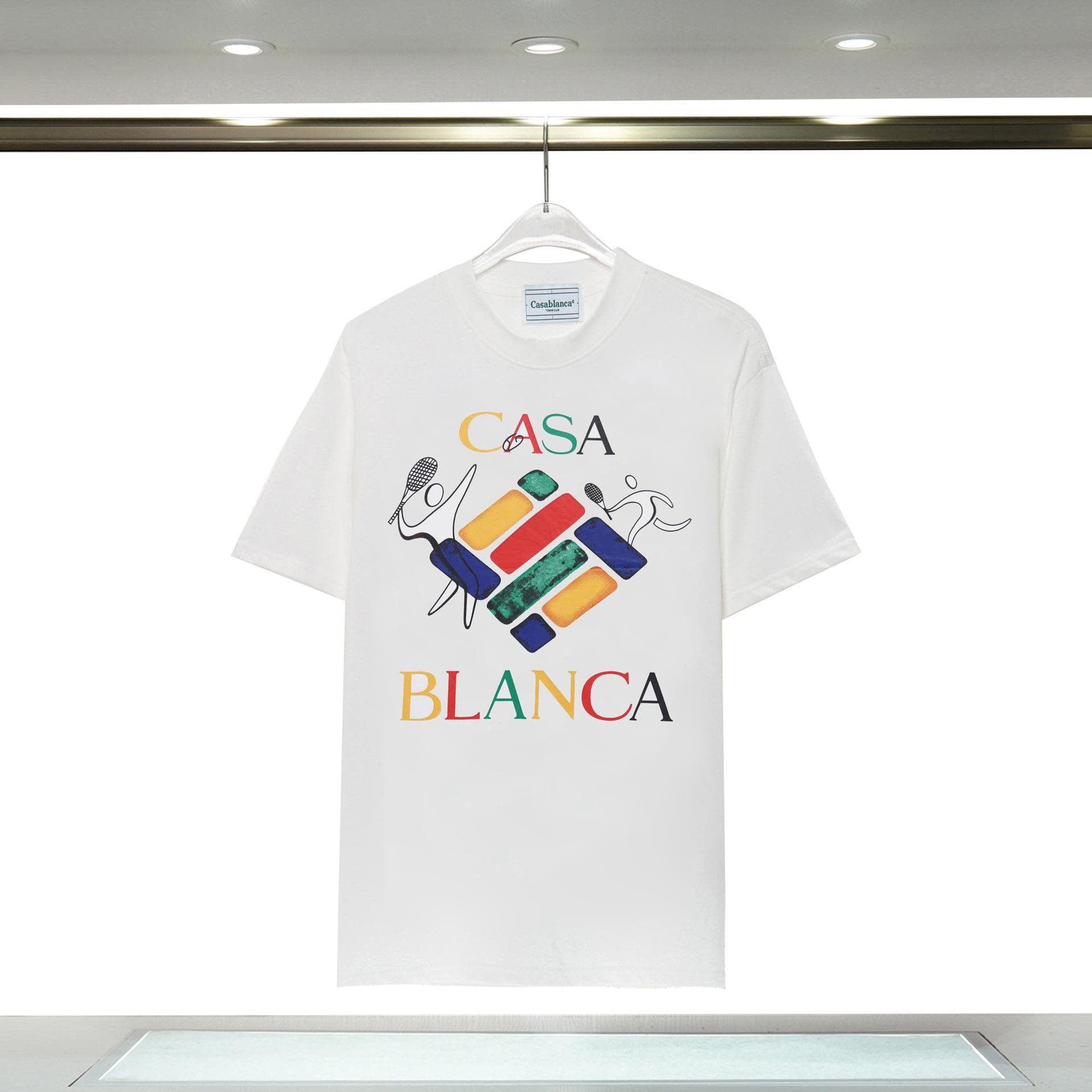 Vêtements pour hommes 24 nouveaux styles Illusion Gate Letter Printing T-shirt à manches courtes à col rond personnalisé