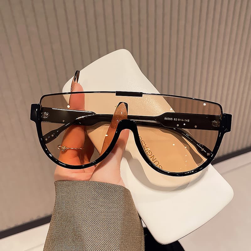 Women With Big Faces, Internet Celebrity Sunglasses For Men, Face Shield, Street Fashion One-Piece Large Frame Trendy