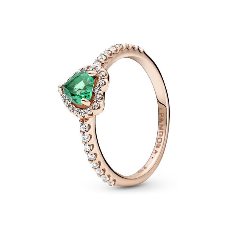 Bague Panjia Duola en cuivre plaqué argent, série Noble, cœur rouge, rose et blanc