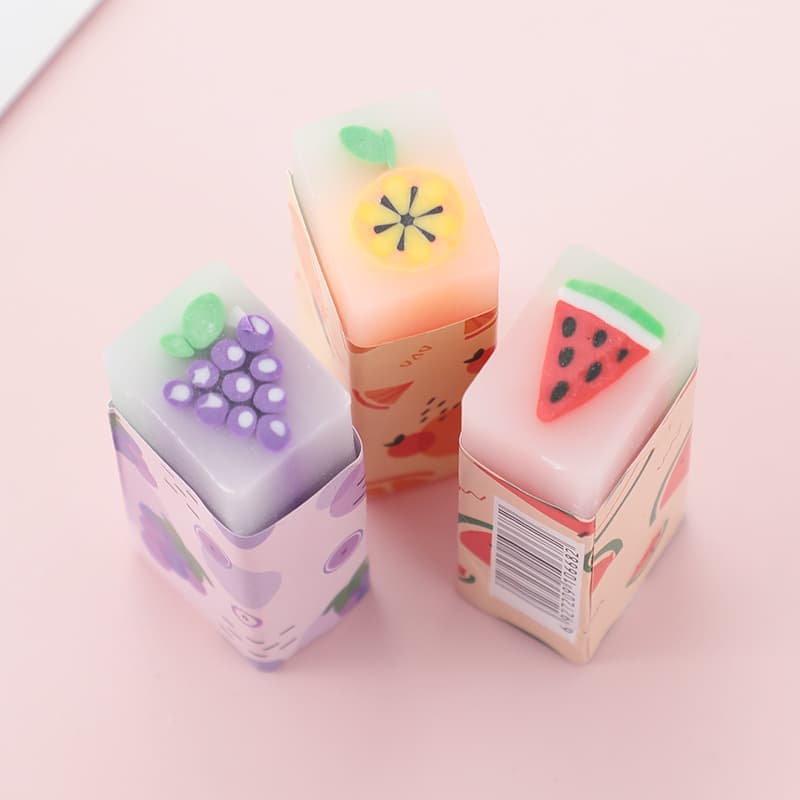 Fruit-Scented Erasers For Kids - Non-Toxic PVC, Fun Fruit Shapes, Clean Erasing, No Residue, 36-Pack