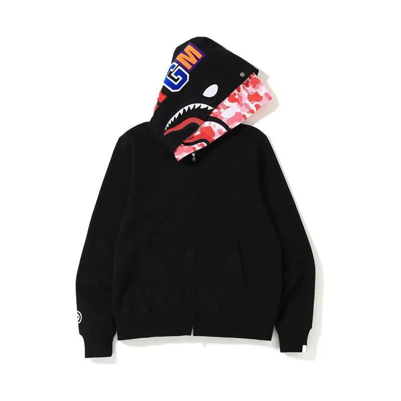 Sweat à capuche zippé en forme de requin pour homme et femme, veste camouflage tendance, sweat à capuche, polaire technique
