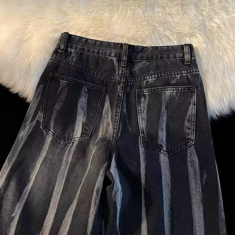 Men's Clothing Washed tie-dyed straight denim shorts