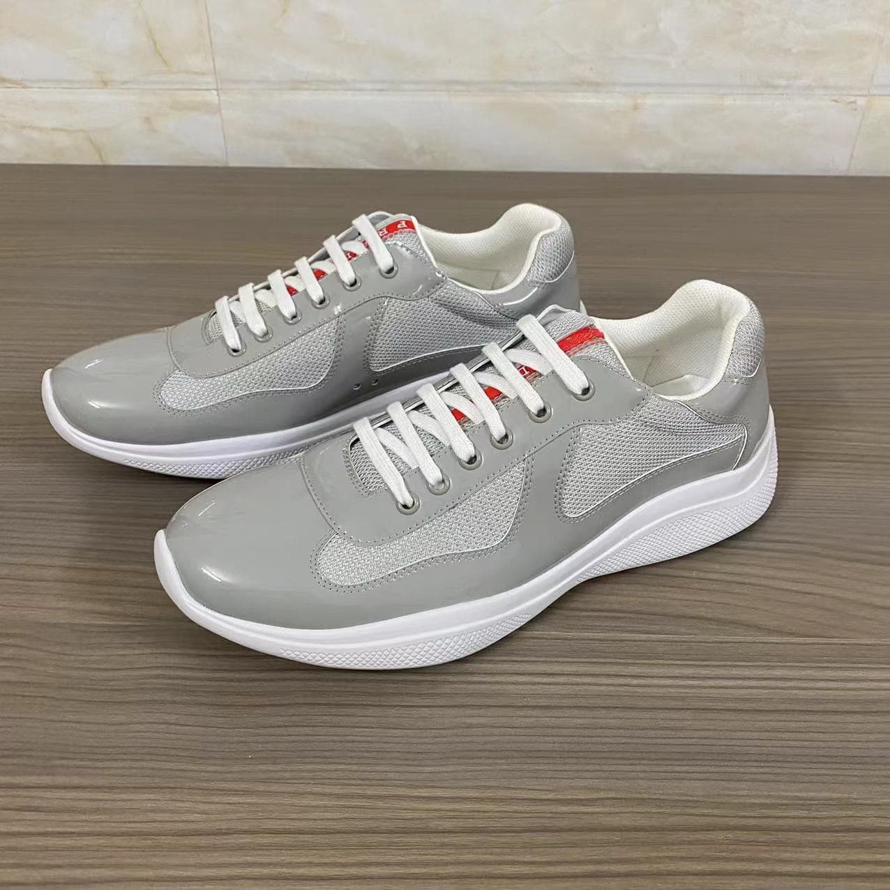 Chaussures de sport décontractées pour homme en cuir véritable noir de marque P, pointure 25, baskets de mode haut de gamme, nouveau modèle, gran
