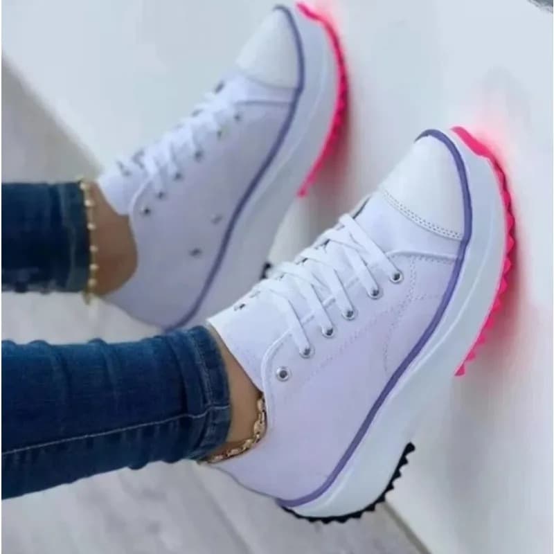 2023 New Fashion Summer Casual Plus Sneakers For Women Platform Sport Female Lace up Tennis Shoes Size 43
