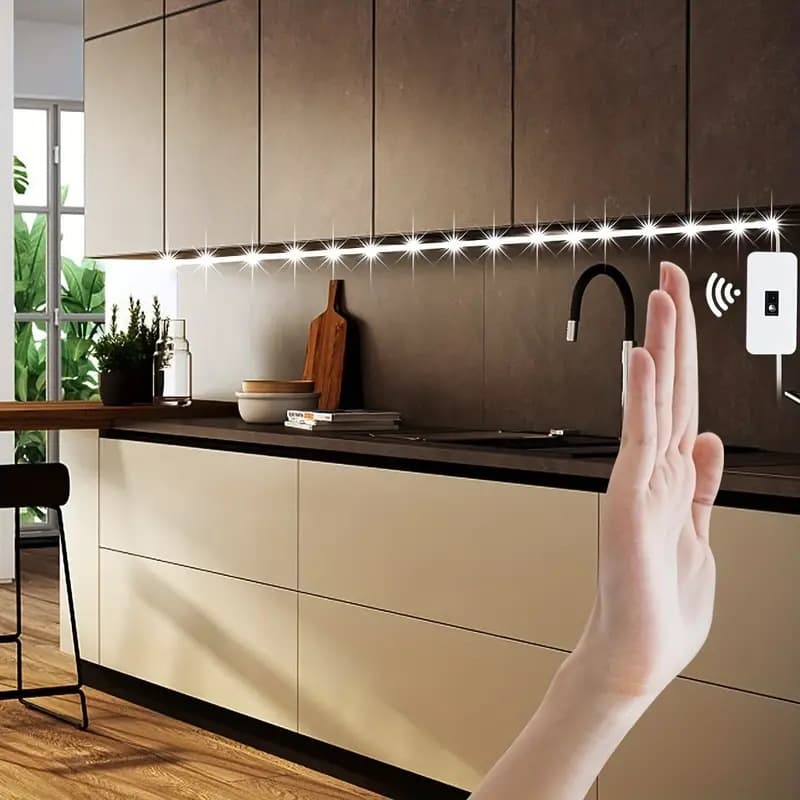 Bande lumineuse LED intelligente à capteur de balayage manuel, 5 V, basse tension, alimentée par USB, 2835, couleur unique, pour bureau, armoire et éclairage d'ambiance