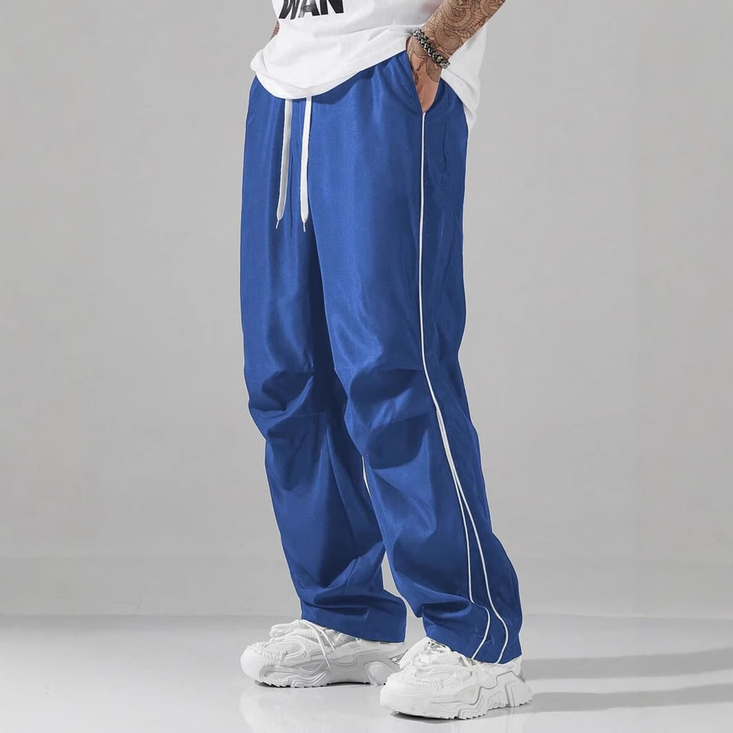 Men's Clothing New High Street Retro Functional Pants In Spring And Summer Men's Sports Casual Pants Loose Straight Pants