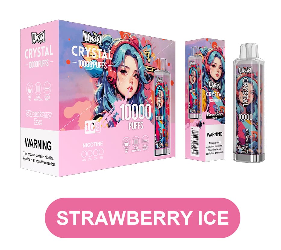 Kit de démarrage de cigarettes électroniques jetables Uwin Crystal, 10 000 bouffées, 15 saveurs, 2, 5 ou 10 pièces