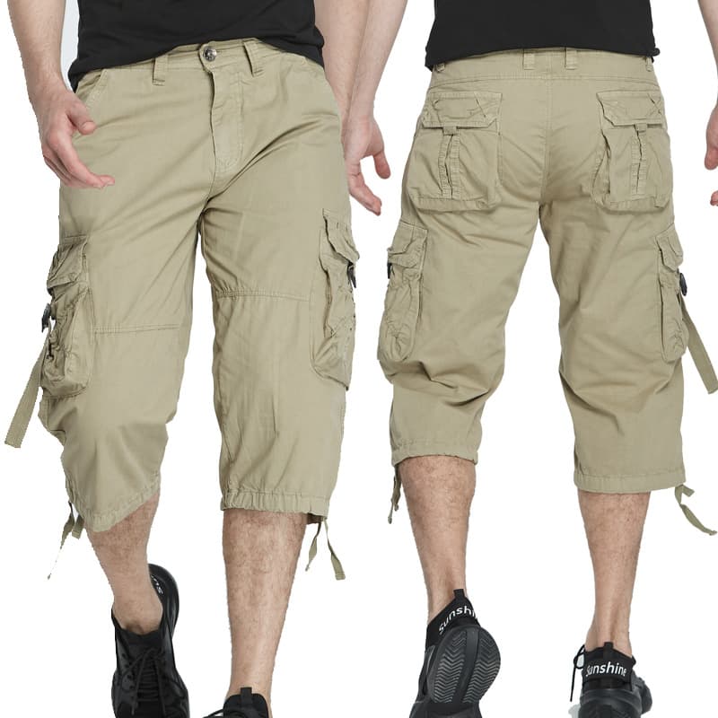 Men's Big & Tall Cargo Shorts – 7-Pocket Workwear Shorts With Elastic Waist (10 Colors) Bar-Tacked Stress Points