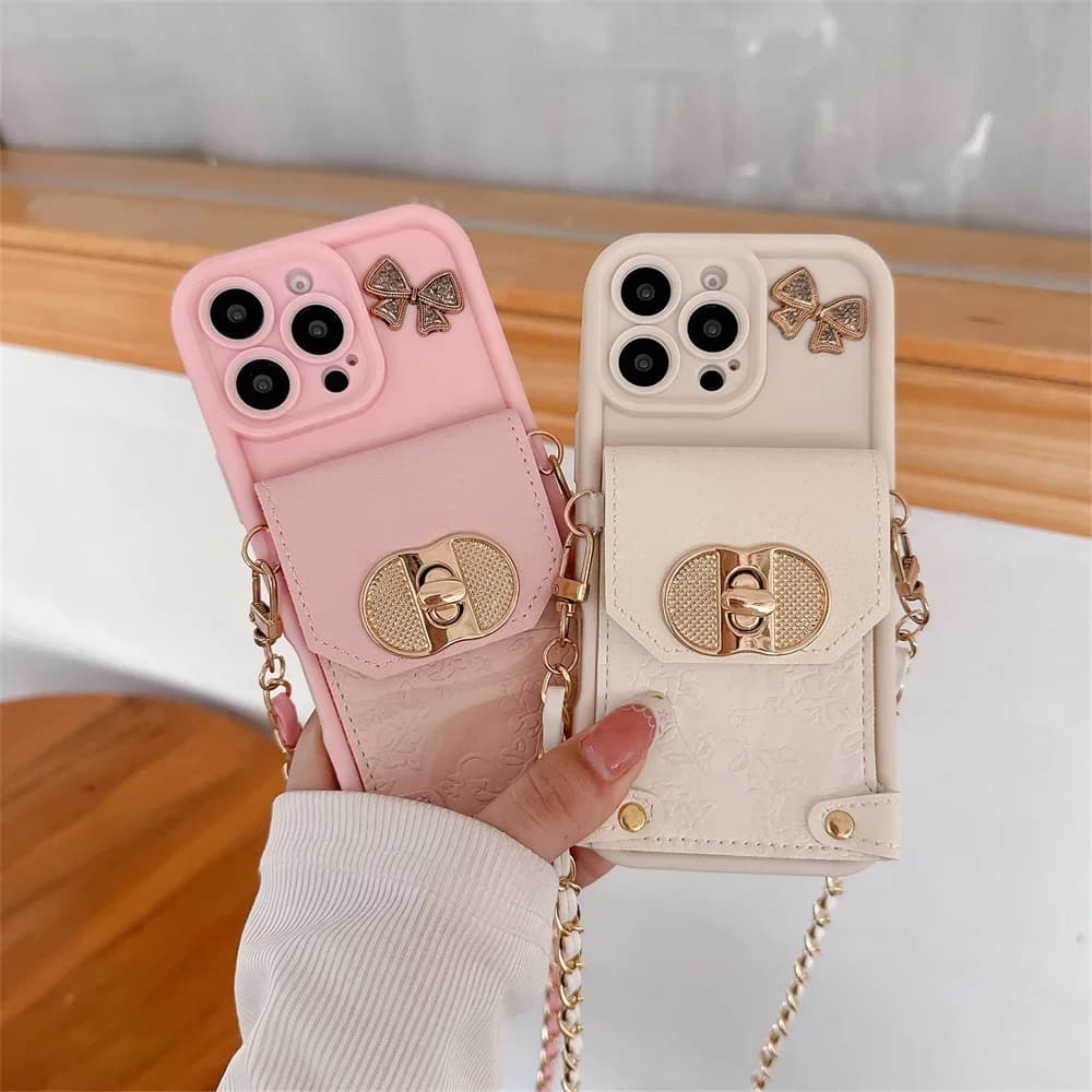 Crossbody Leather Wallet With Card Holder Phone Case For Iphone 17 Air 16 15 14 Plus 13 12 11 Pro Max Protective Cover