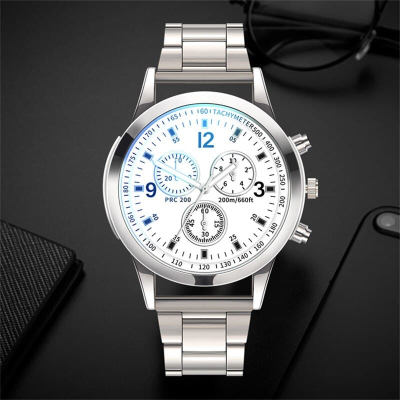 Fashion Men's Stainless Steel Watch Luxury Quartz Watch Clock Men's Business Casual Watch Reno Masculino