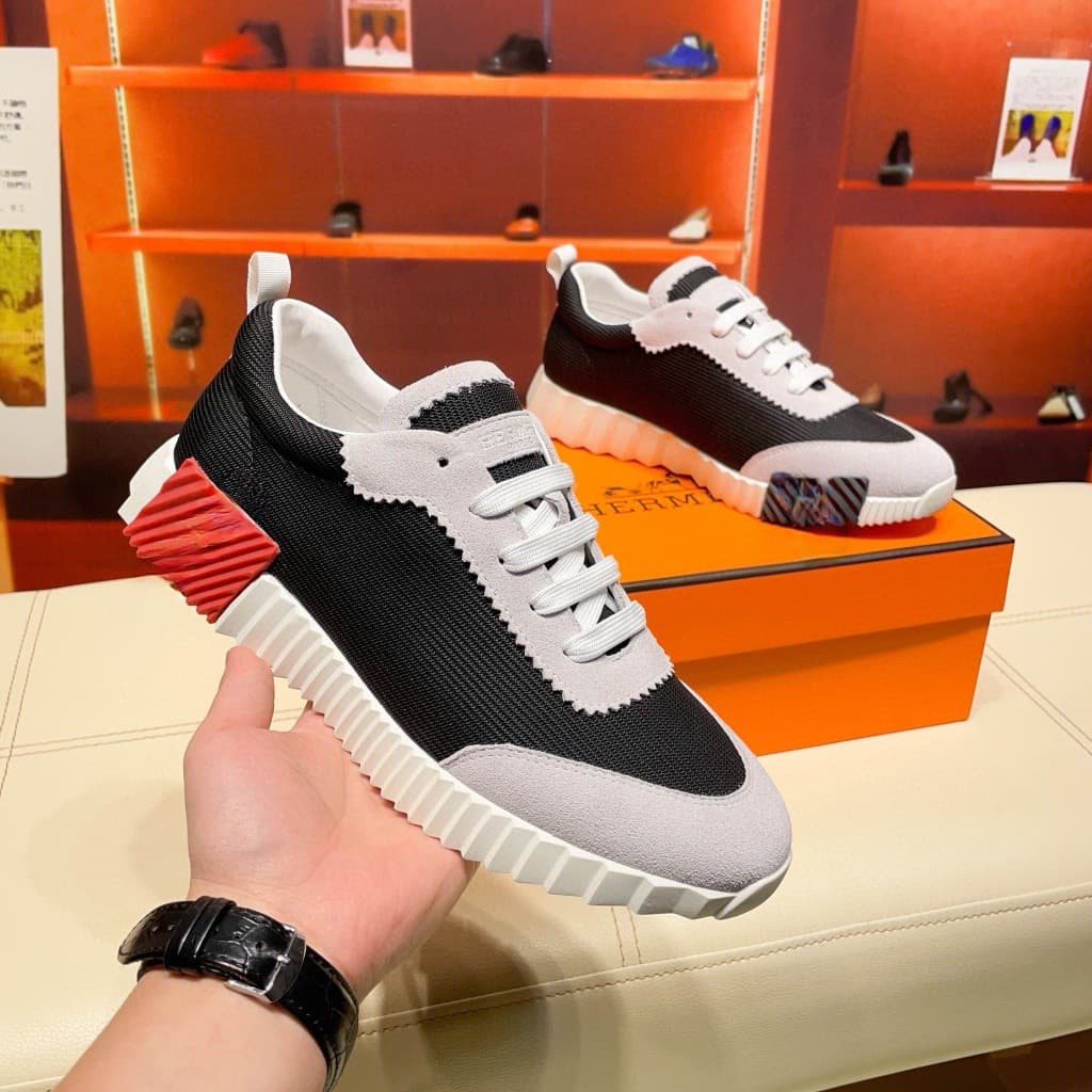 Baskets décontractées de marque H pour couple, chaussures de course respirantes, confortables et à lacets, en cuir véritable et à blocs de coule