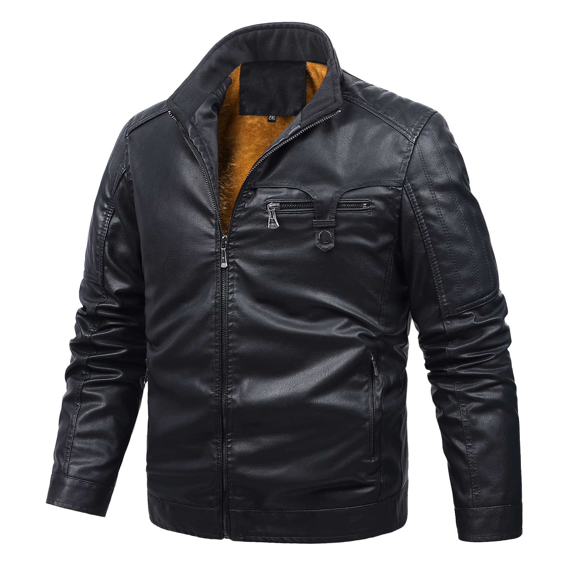 Men's Clothing Motorcycle Clothing Leather Jackets US Size Plain Leather Jackets Can Be Printed