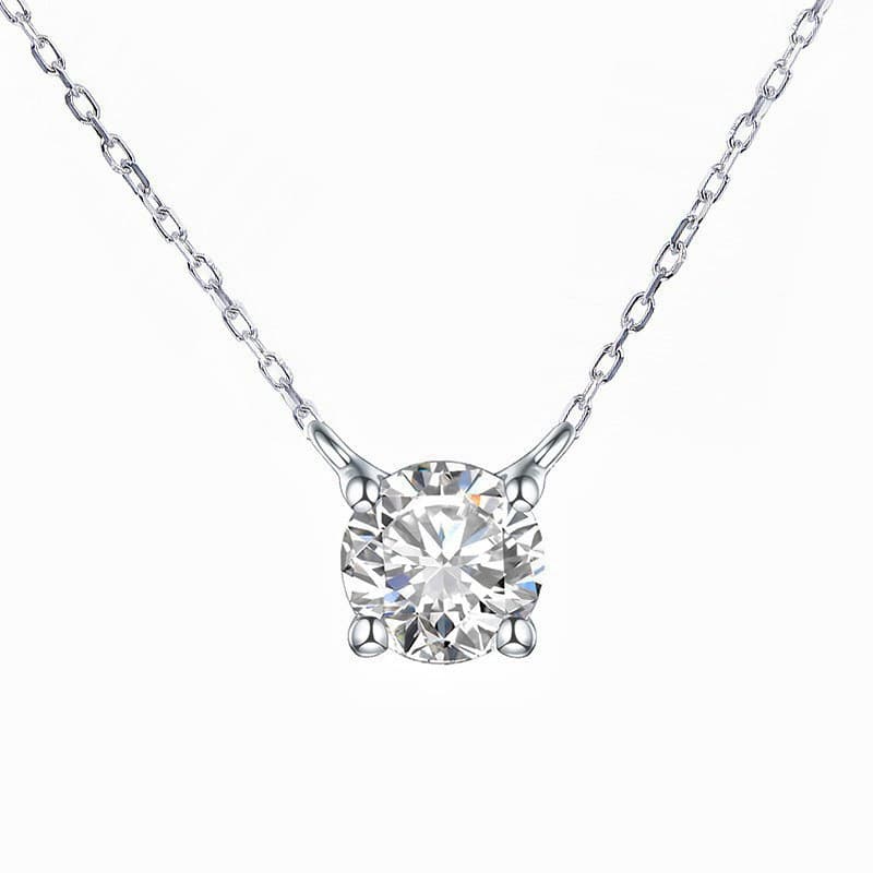 S925 sterling silver plated with 14K gold classic four claw diamond necklace simple temperament women's clavicle chain ins light luxury necklace