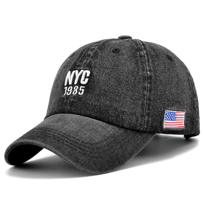 Hat Men's Spring/Summer Korean Style Smooth Face Denim Baseball Hat Duck Tongue Hat Women's Outdoor Tourism Sun
