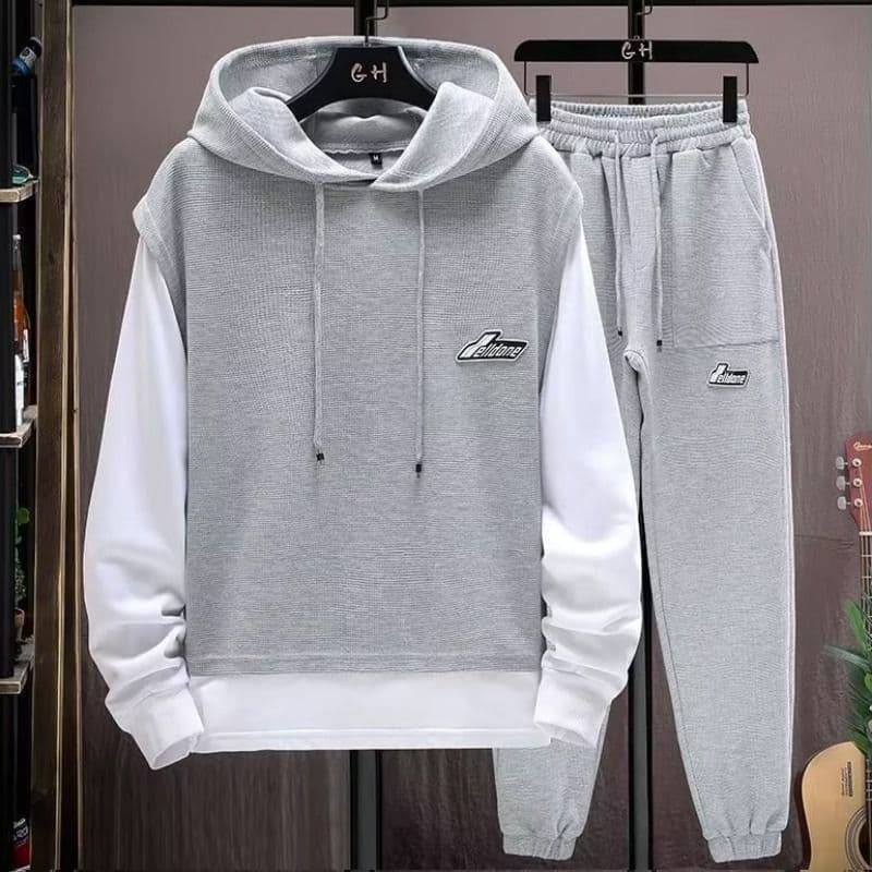 Men's Clothing Waffle Sweatshirt Suit Men's Four Seasons Brand Running Sportswear Handsome Boys Clothes Set