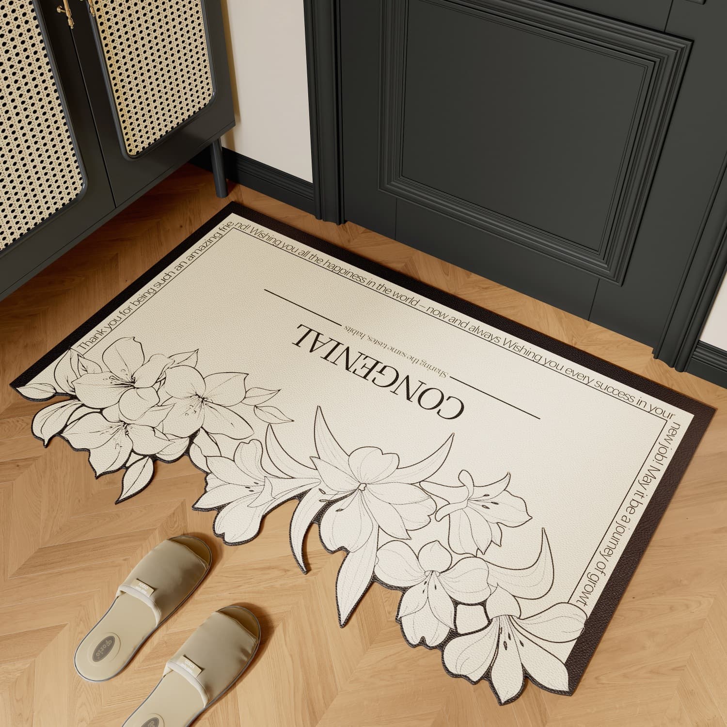 Custom-Cut PVC Doormat - Washable & Dirt-Resistant Entryway Rug For Front Door, Hallway & Porch