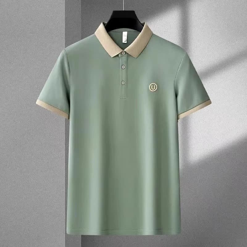 Men's Clothing Short Sleeved Polo Shirt Summer Light Luxury Business Casual Tops Embroidered Lapel Middle