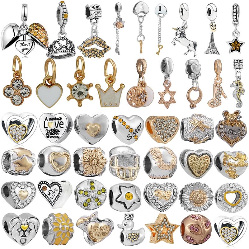 Two Color Alloy Silver Plated Beaded Bracelet Accessories DIY Jewelry Findings & Components